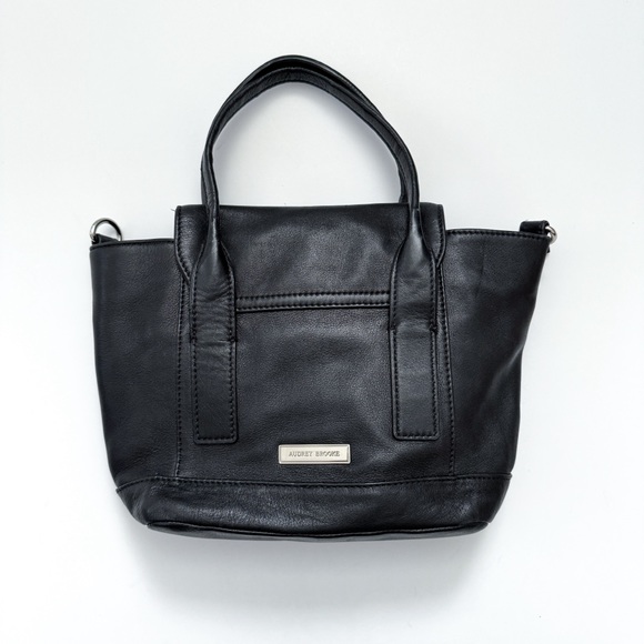 Audrey Brooke Black Leather Shoulder Bag - Picture 1 of 5